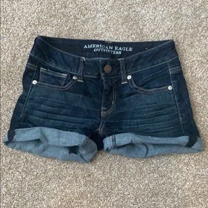 Dark wash shorts